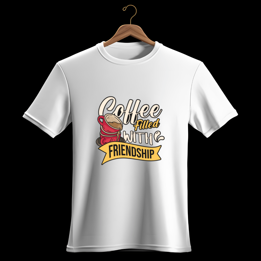 Coffee Filled With Friendship, Premium Unisex Cotton T-Shirt | Super Combed | Bio-Washed
