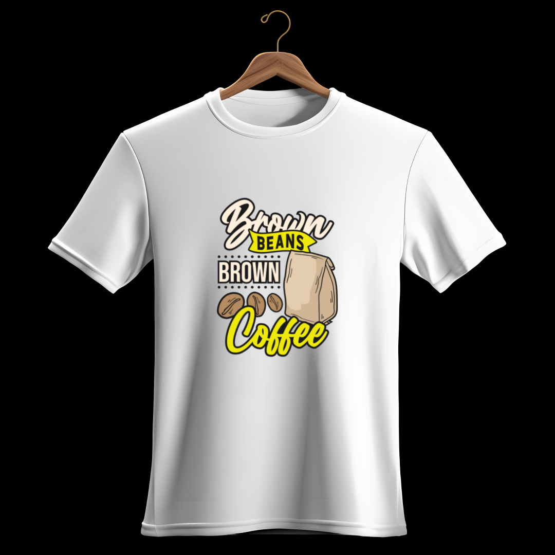 Brown Bean Brown Coffee, Premium Unisex Cotton T-Shirt | Super Combed | Bio-Washed