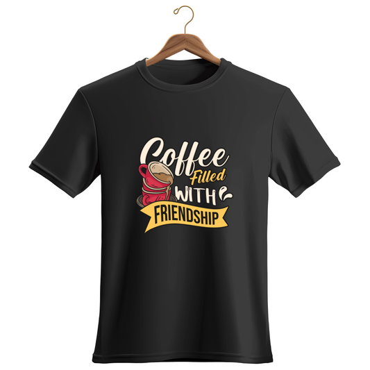 Coffee Filled With Friendship, Premium Unisex Cotton T-Shirt | Super Combed | Bio-Washed
