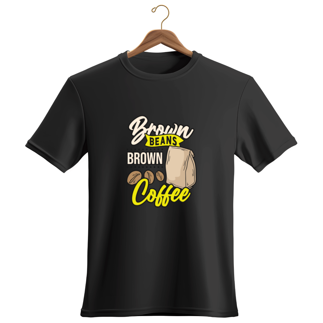 Brown Bean Brown Coffee, Premium Unisex Cotton T-Shirt | Super Combed | Bio-Washed