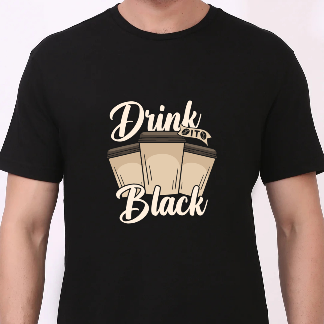 Drink It Black, Premium Men's Cotton T-Shirt | Super Combed | Bio-Washed