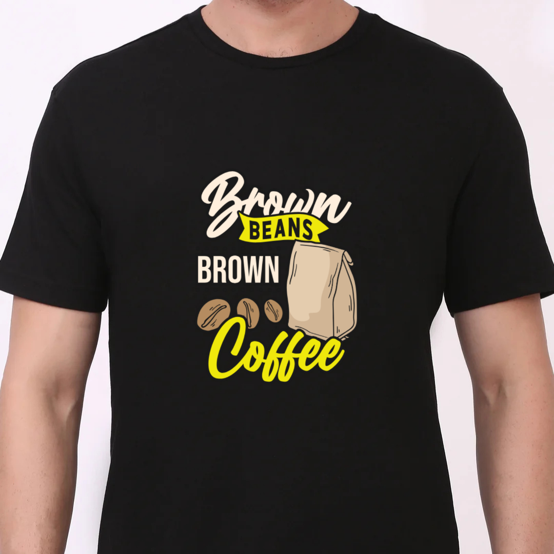 Brown Bean Brown Coffee, Premium Unisex Cotton T-Shirt | Super Combed | Bio-Washed