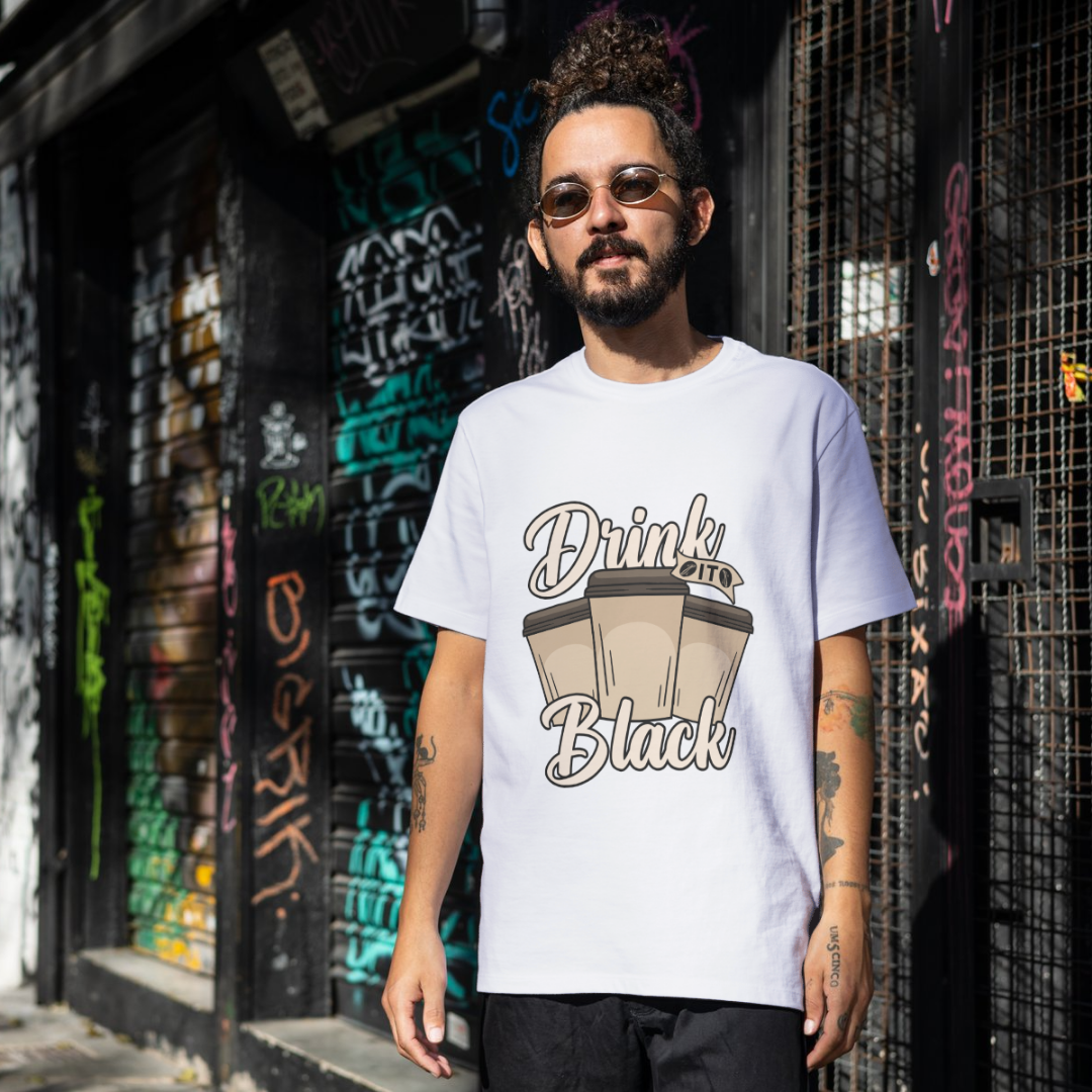 Drink It Black, Premium Men's Cotton T-Shirt | Super Combed | Bio-Washed