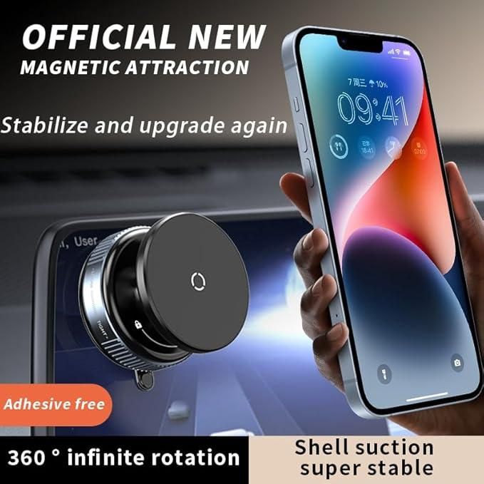 Universal 360° Magnetic Mobile Stand | Car & Desk Mount with Strong Suction
