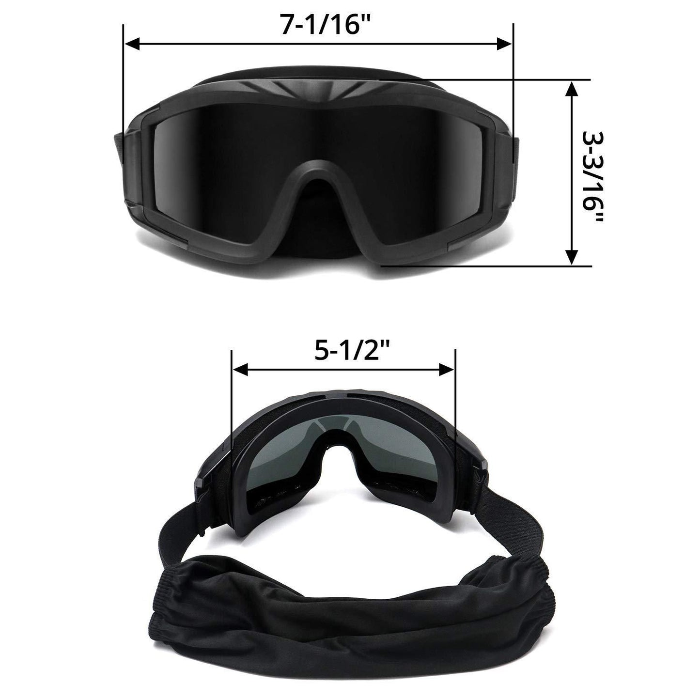 Polycarbonate Outdoor Sports Goggles with TPU Frame – Assorted Color (Pack of 1)