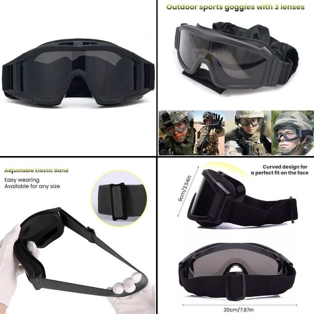 Polycarbonate Outdoor Sports Goggles with TPU Frame – Assorted Color (Pack of 1)