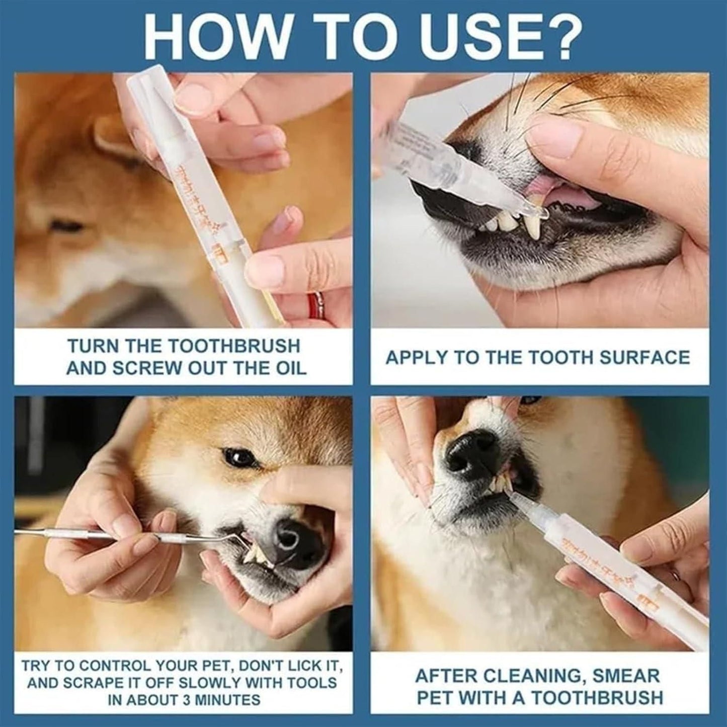 Pet Dental Care Pen Toothbrush – Safe, Easy & Effective Oral Hygiene for Dogs