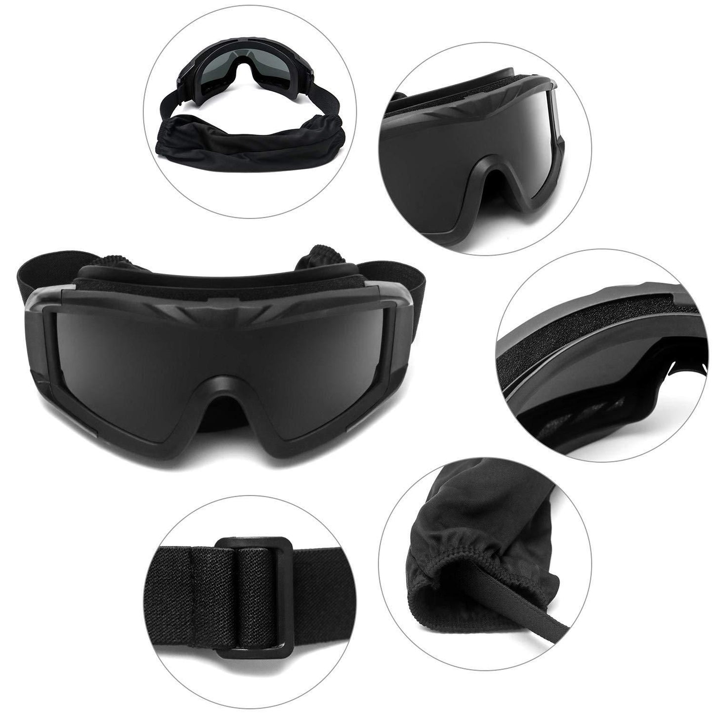 Polycarbonate Outdoor Sports Goggles with TPU Frame – Assorted Color (Pack of 1)