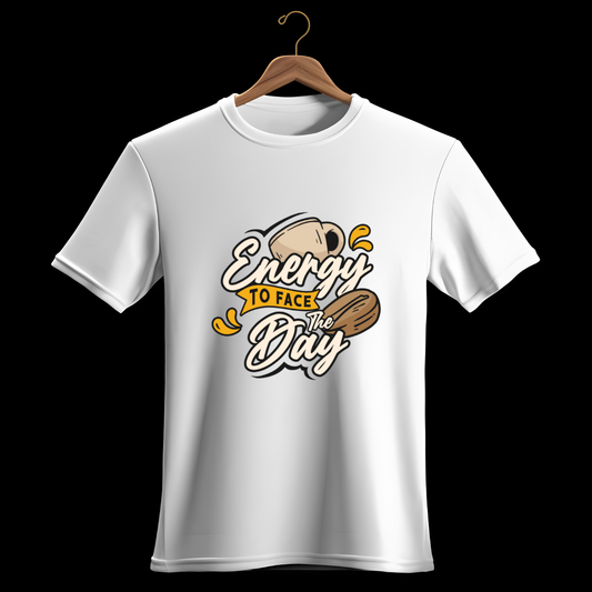 Energy to face the Day, Premium Men's Cotton T-Shirt | Super Combed | Bio-Washed