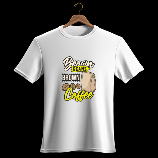 Brown Bean Brown Coffee, Premium Unisex Cotton T-Shirt | Super Combed | Bio-Washed