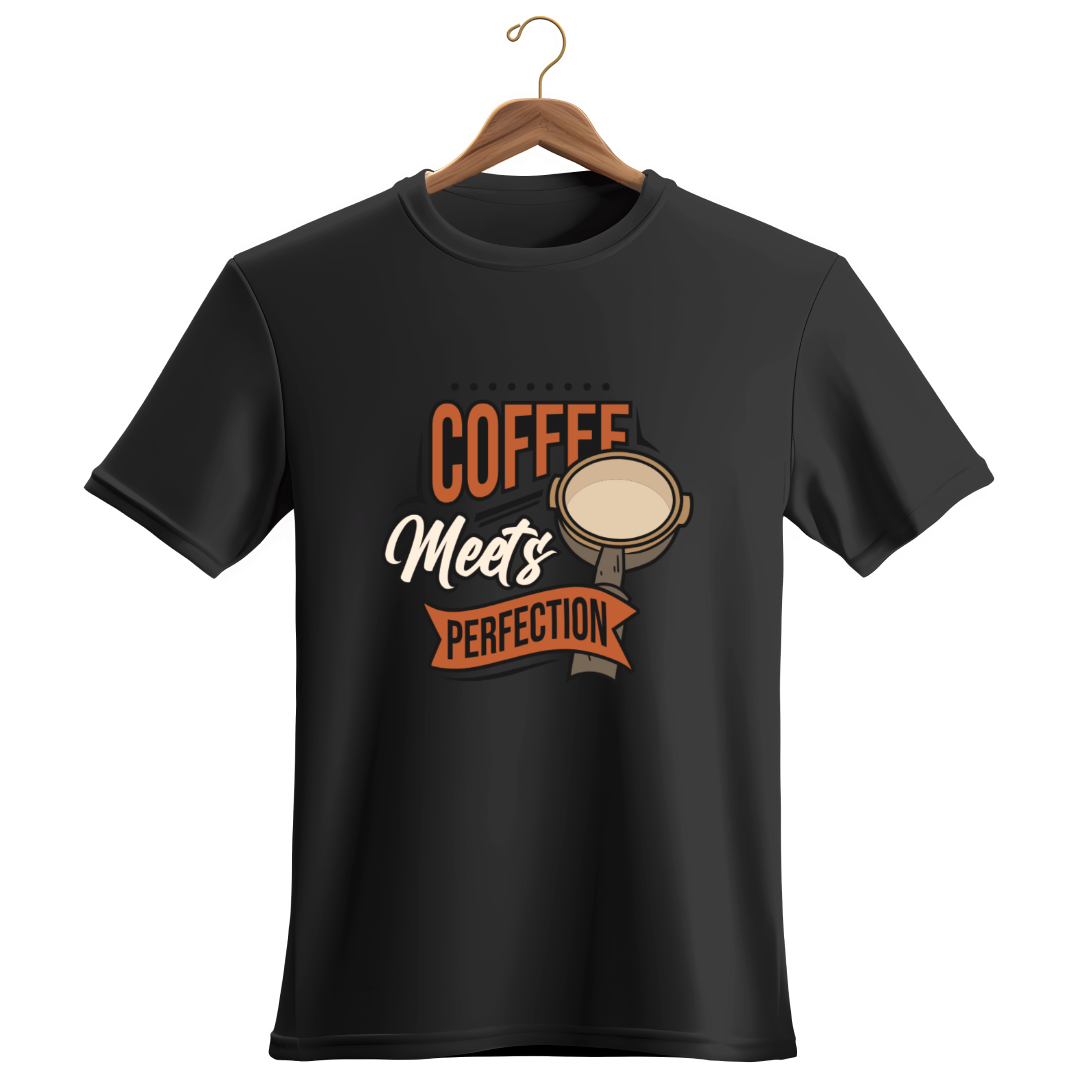 Coffee Meets Perfection, Premium Unisex Cotton T-Shirt | Super Combed | Bio-Washed