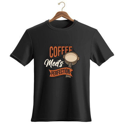 Coffee Meets Perfection, Premium Unisex Cotton T-Shirt | Super Combed | Bio-Washed