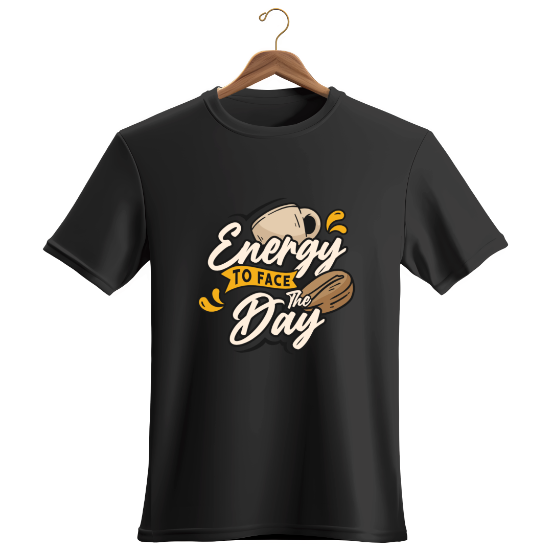 Energy to face the Day, Premium Men's Cotton T-Shirt | Super Combed | Bio-Washed