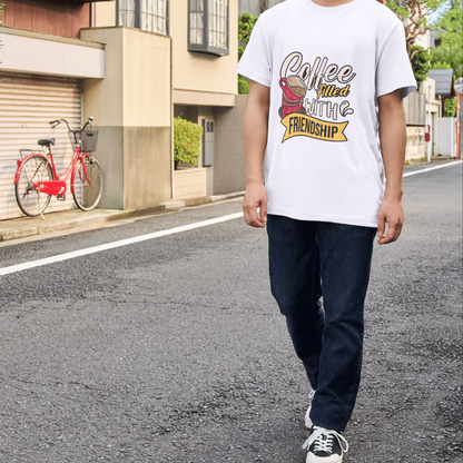 Coffee Filled With Friendship, Premium Unisex Cotton T-Shirt | Super Combed | Bio-Washed