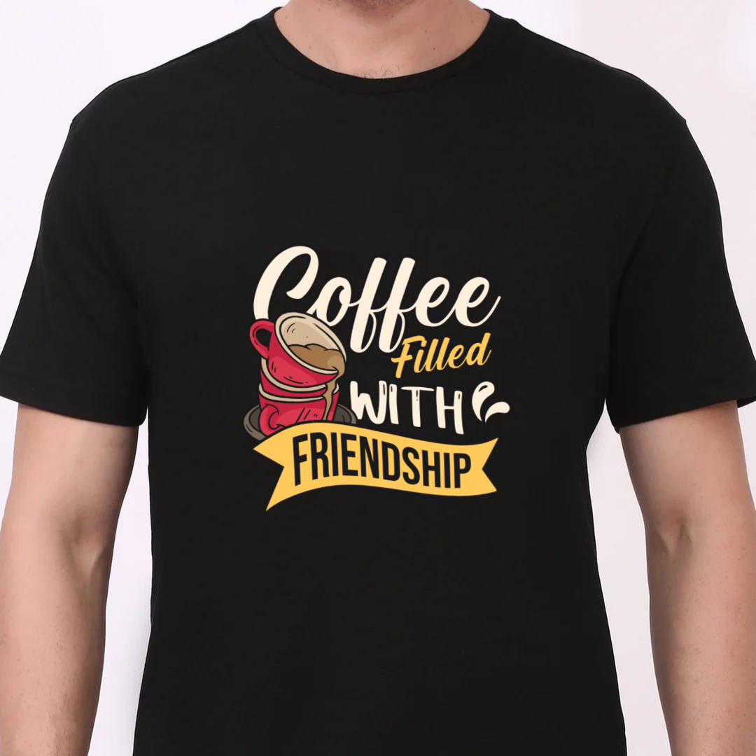 Coffee Filled With Friendship, Premium Unisex Cotton T-Shirt | Super Combed | Bio-Washed