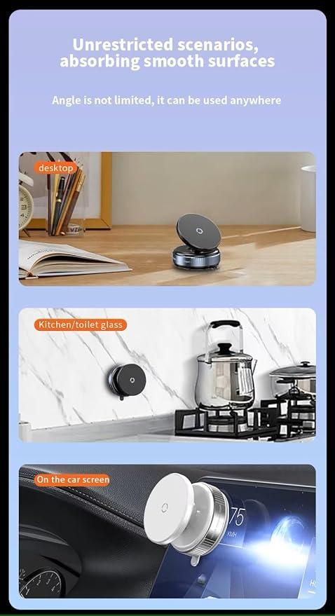 Magnetic Suction Phone Holder for Car & Desk – 360° Rotating Mobile Stand | Strong Magnet Grip | Universal Compatibility