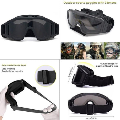 Polycarbonate Outdoor Sports Goggles with TPU Frame – Assorted Color (Pack of 1)