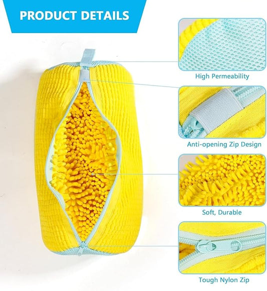 Invisible Zipper Side Opening Shoe Washing Bag for Washer and Dryer, Shoe Laundry Bags for Sneakers