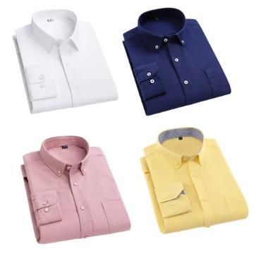 Men's Casual Plain Shirts (Pack of 4)