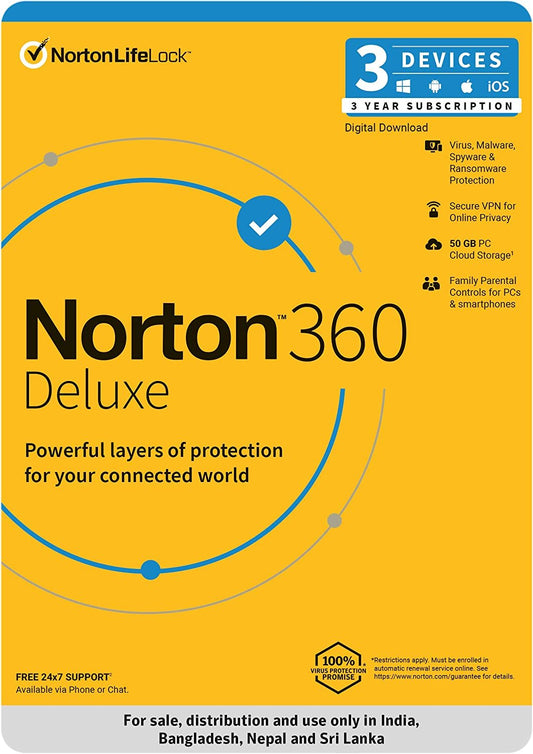 Norton 360 Deluxe 3 Device 3 Year Instant Email Delivery