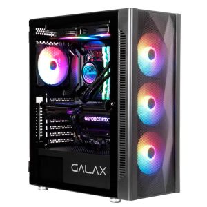 Galax (Rev-06) Revolution 06 Black with 4 RGB Fans Preinstalled, Mid Tower ATX Gaming Cabinet/Computer Case, Tempered Glass Side Pane (BLACK)