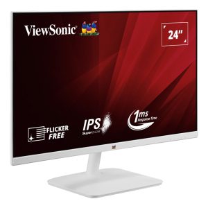 ViewSonic 24 Inch Full HD IPS White Monitor 100Hz,1ms, AMD Free Sync, 3 Side Bezel less Slim, HDMI, VGA, Wall Mount, Eye-Care, Flicker Free, VA2432-H-W