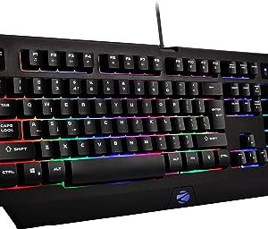 ZEBRONICS Zeb-MAX V2 Premium Mechanical TKL (Tenkeyless) Keyboard with 87 Tactile Switch Keys, 18 RGB LED Modes, Braided & Gold Plated USB Cable, Integrated Multimedia Keys, Key Removal Tool