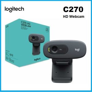 Logitech C270 Digital HD Webcam with Widescreen HD Video Calling, HD Light Correction, Noise-Reducing Mic, for Skype, FaceTime, Hangouts, WebEx, PC/Mac/Laptop/MacBook/Tablet