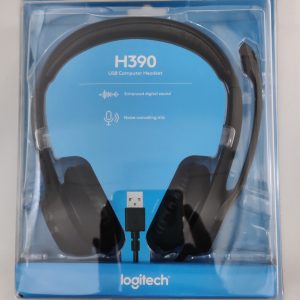 Logitech H390 Wired On Ear Headset for PC/Laptop, Stereo Headphones with Noise Cancelling Microphone, USB-A, In-Line Controls, Works with Chromebook