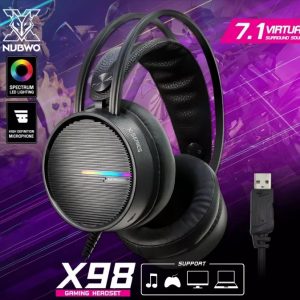 NUBWO X98 7.1 Gaming Headset, USB Jack for Hardcore Gaming, RGB Lights Wired Headset