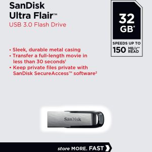 SanDisk Ultra Flair 32 GB USB 3.0 Pen Drive